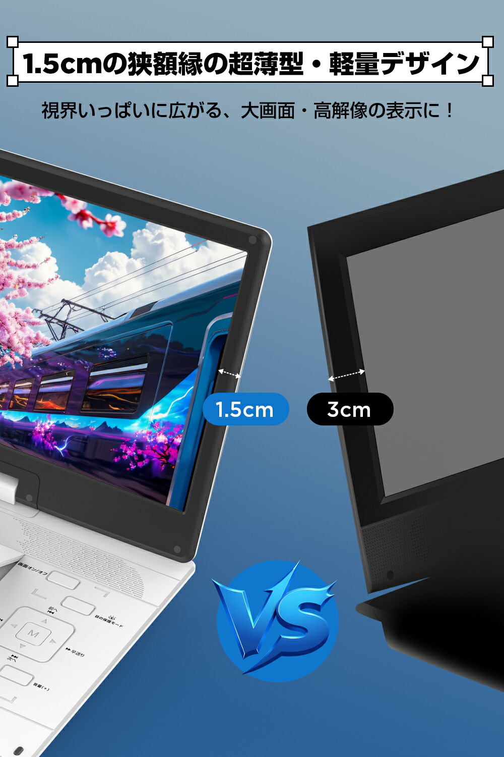 楽天市場】第1位☆ポータブルDVDプレーヤー【2年保証】 17.9型 目の