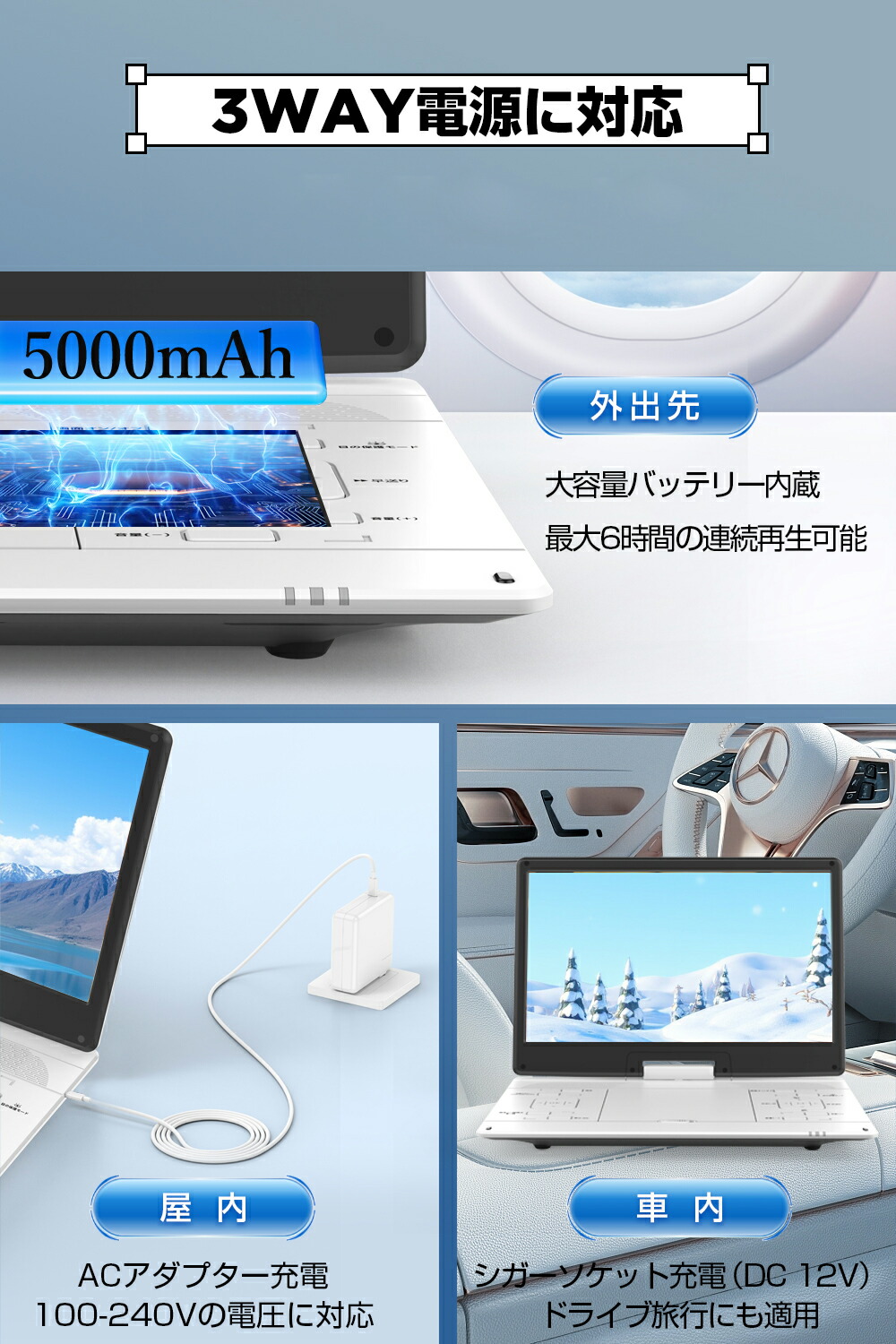 楽天市場】第1位☆ポータブルDVDプレーヤー【2年保証】 17.9型 目の