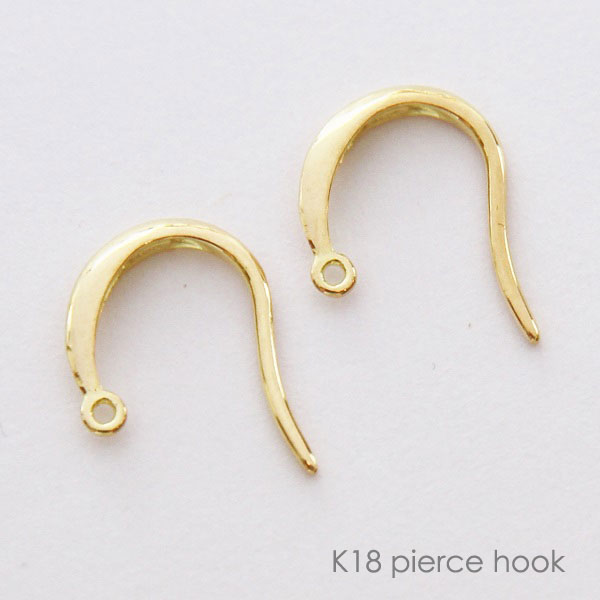 楽天市場】ピアスパーツ フック 1ペア ピアス 金具 パーツ K18 18K 18