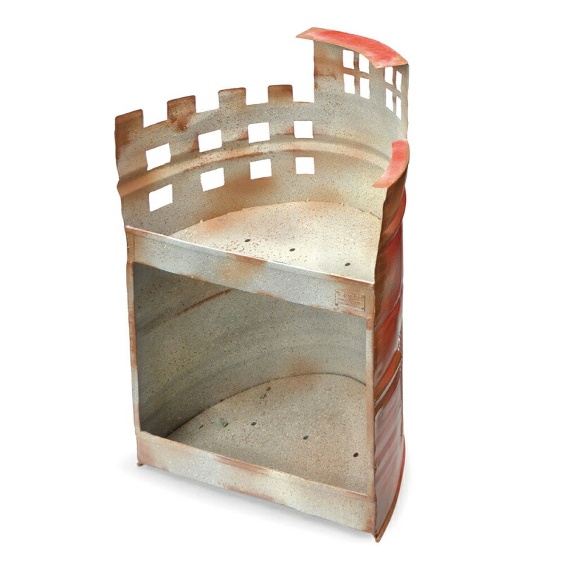 楽天市場】プランター ドラム缶プランター L レッド 2段 アンティーク