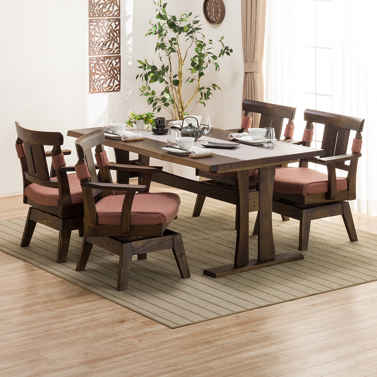 楽天市場】[幅160cm] ダイニングテーブルセット (DTヤマト4/DCヤマト2