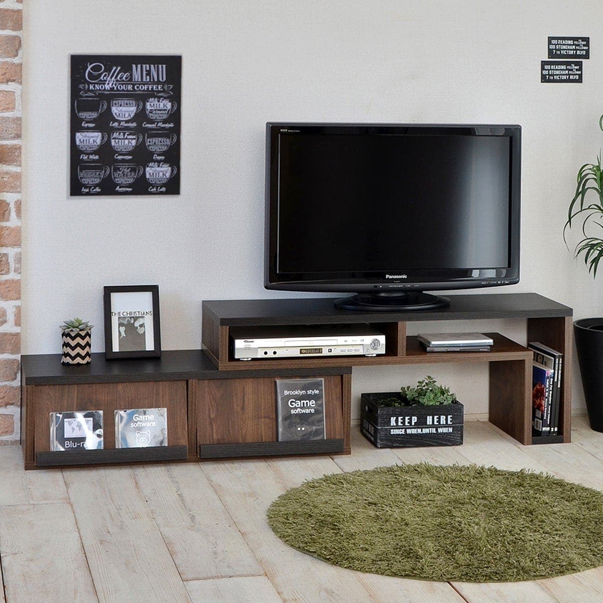 楽天市場】奥行き30cmの薄型伸長式テレビ台 （幅105-192cm BR） ニトリ