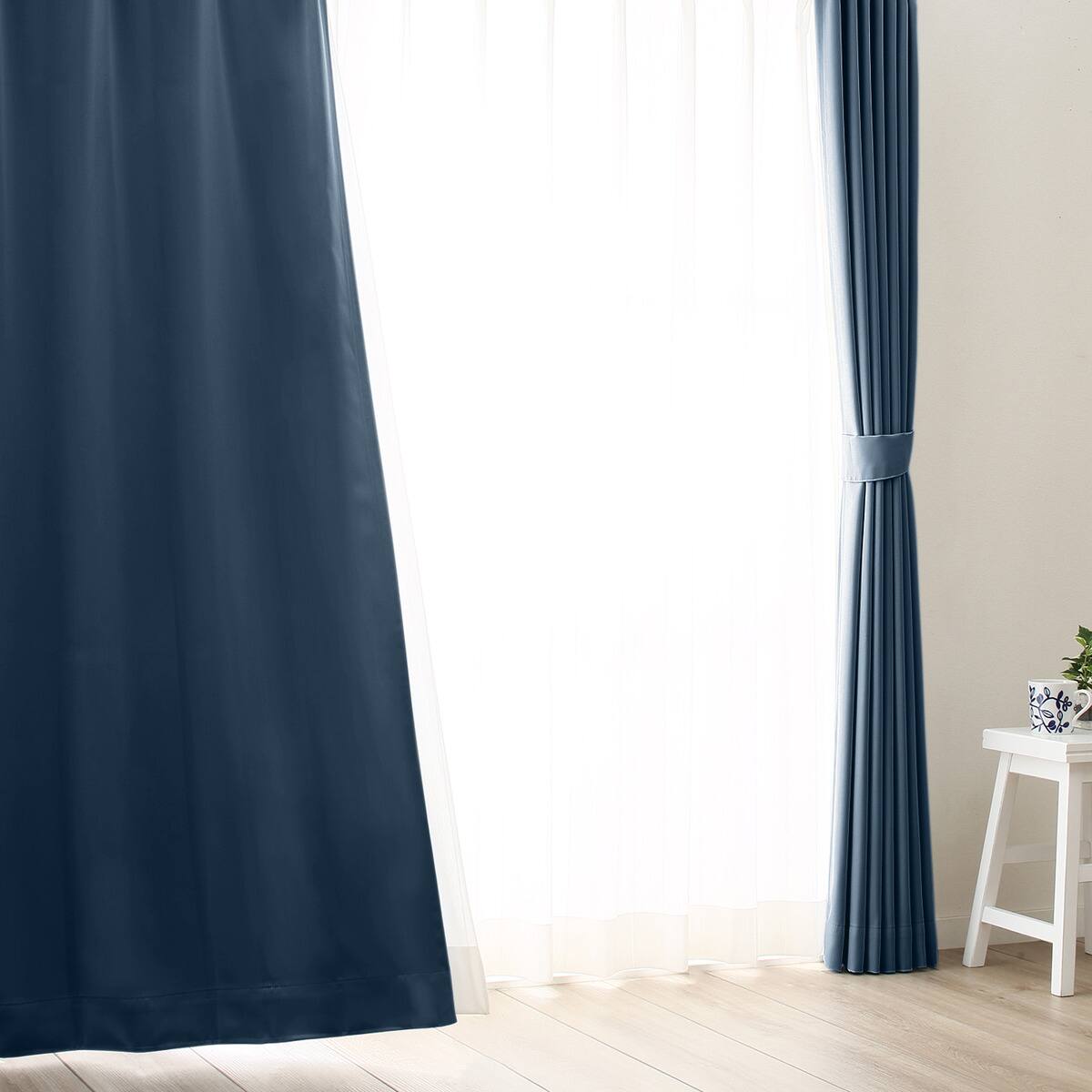 楽天市場】遮光1級・遮熱・防炎・156サイズ・44色カーテン ネイビー