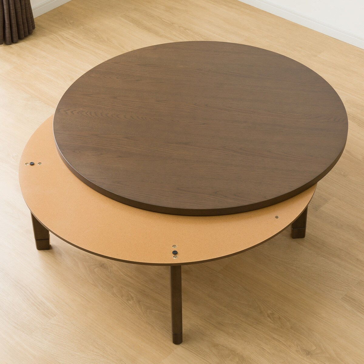 楽天市場】継脚付き円形リビングこたつ(WW01 105 MBR)【玄関先迄納品