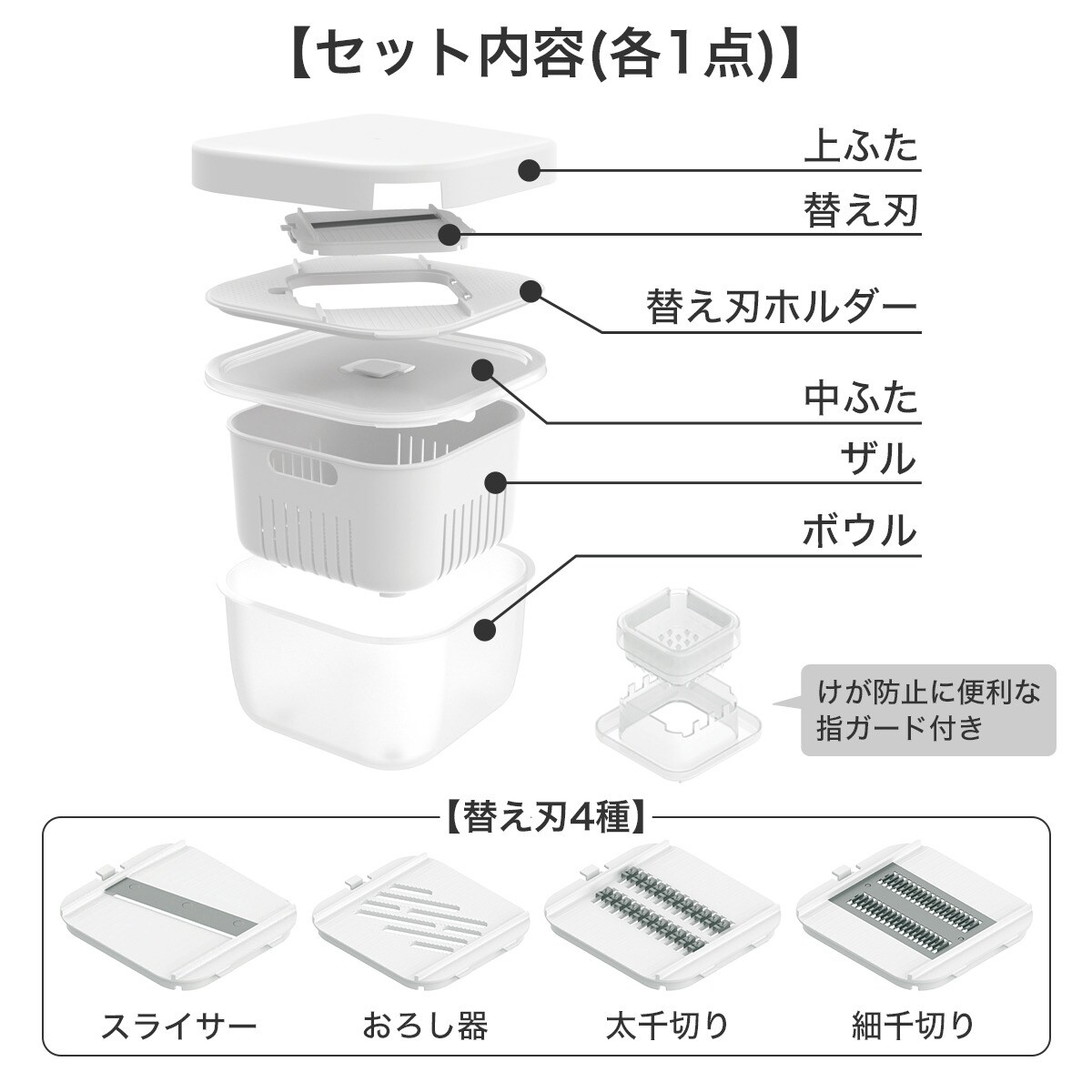 楽天市場】1台10役コンパクトスライサーザルボウル保存容器セット