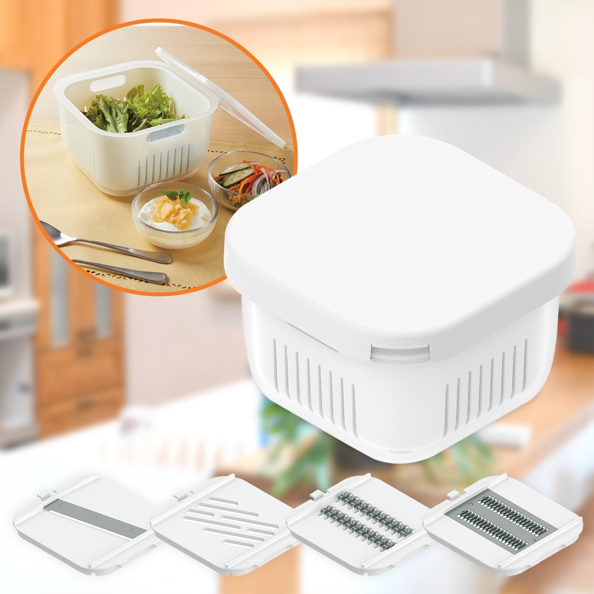 楽天市場】1台10役コンパクトスライサーザルボウル保存容器セット