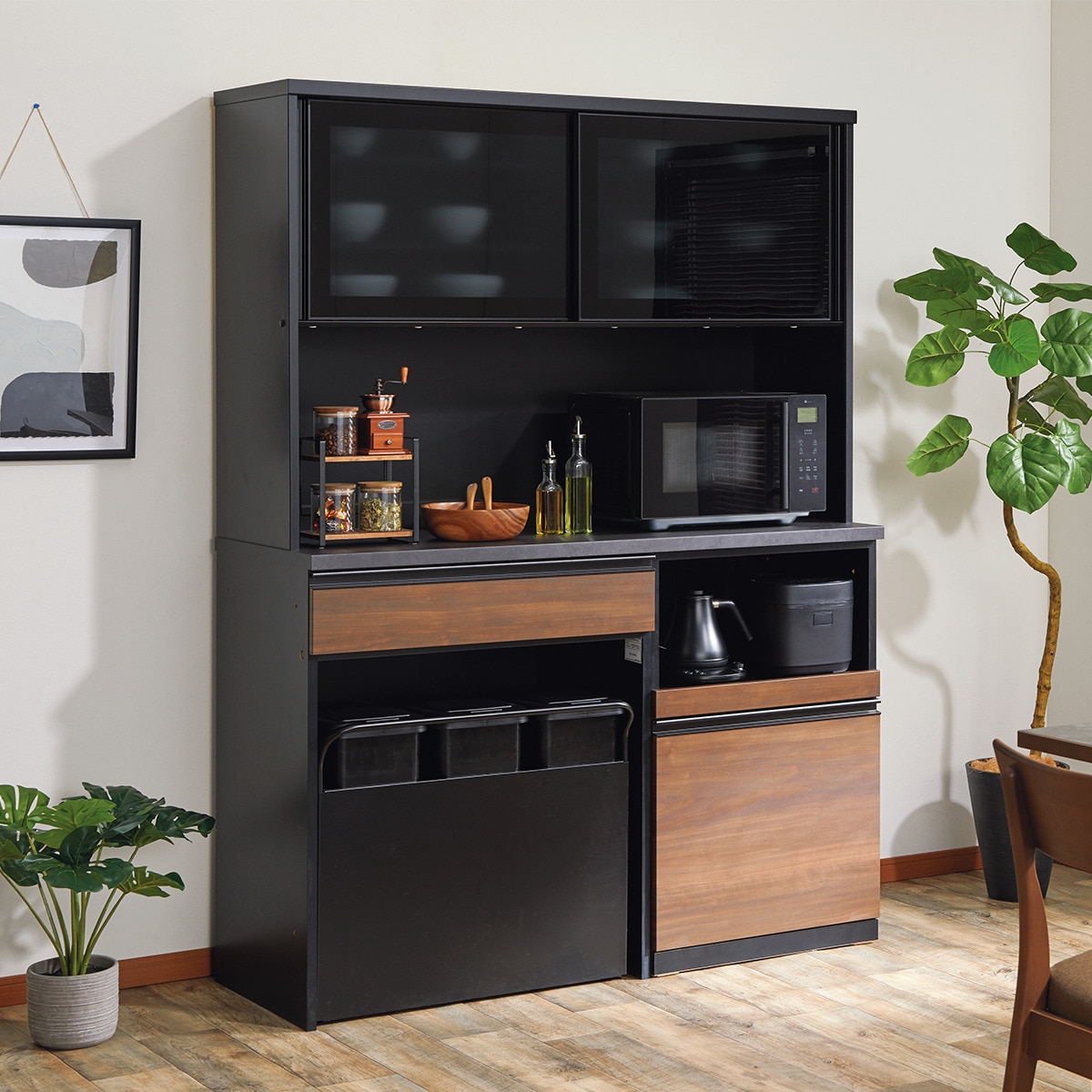 楽天市場】キッチンボード(リガーレ GL-140KB BKD50 GY/ H50-80OP+ H50