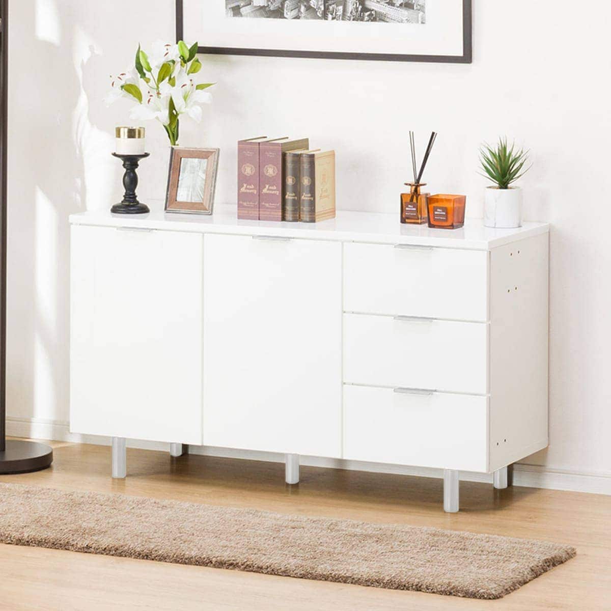 楽天市場】[幅120cm] サイドボード (エトナ120SBR WH/SI) ニトリ