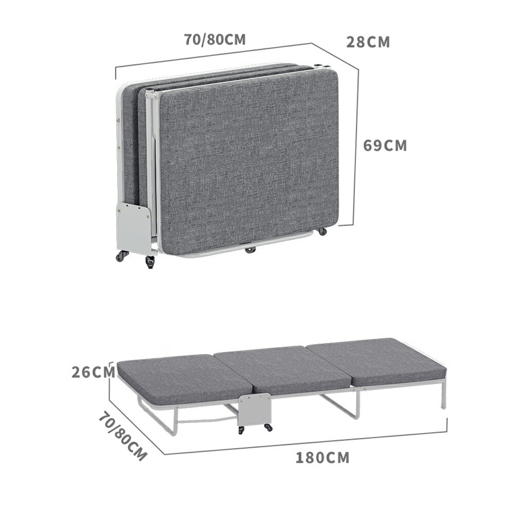 楽天市場】ESLUVE 折りたたみベッド シングル コンパクト 折り畳み