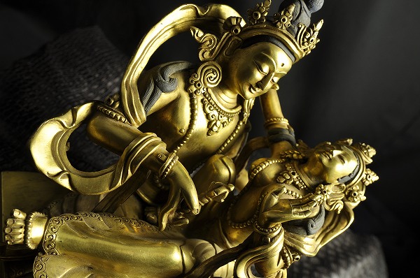 楽天市場】普賢歓喜仏 銅造鍍金 彫金仕上げ 一点もの : 仏像仏画