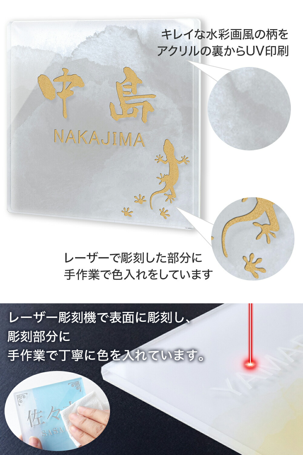 楽天市場】【～12:00までの注文で当日発送】 【彫刻文字】水彩風