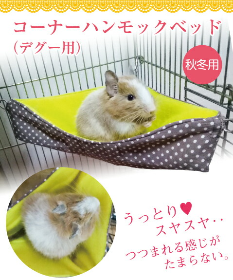 楽天市場】デグー コーナーハンモックベッド 秋冬用 Lサイズ(22×22cm