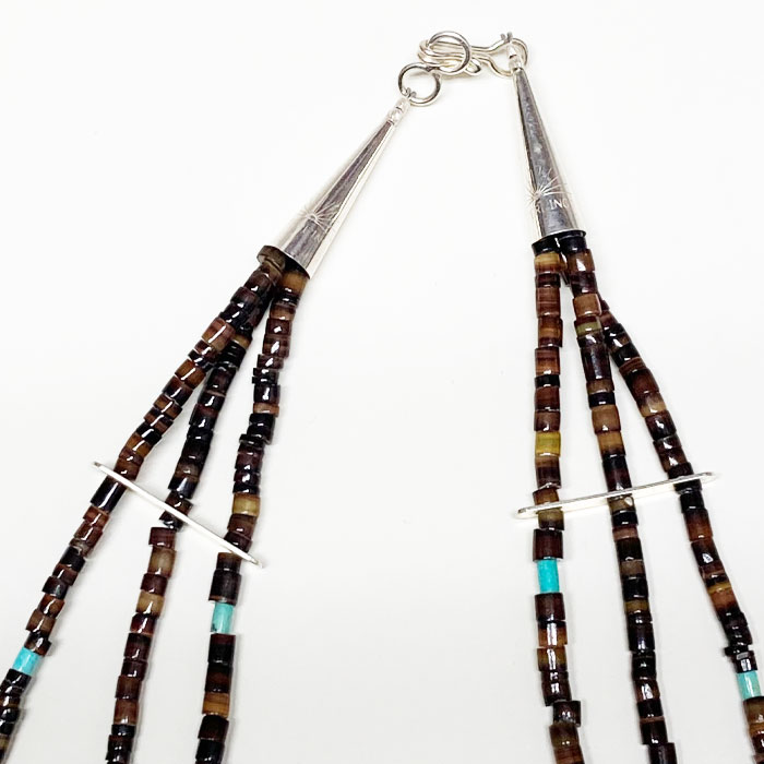 楽天市場】インディアンジュエリー ズニ族 3連 マルチストーン