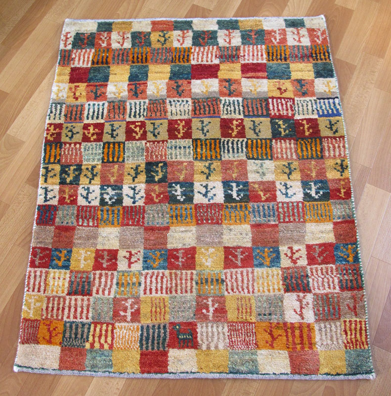 Y2953 ゾランヴァリギャッベ ウール100% 手織 ラグ 大判