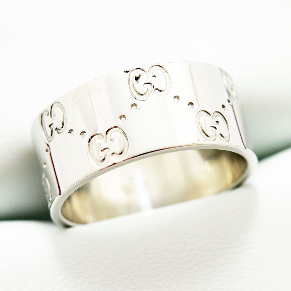 楽天市場】グッチ リング アイコン GUCCI 指輪 ワイド K18WG #19 約