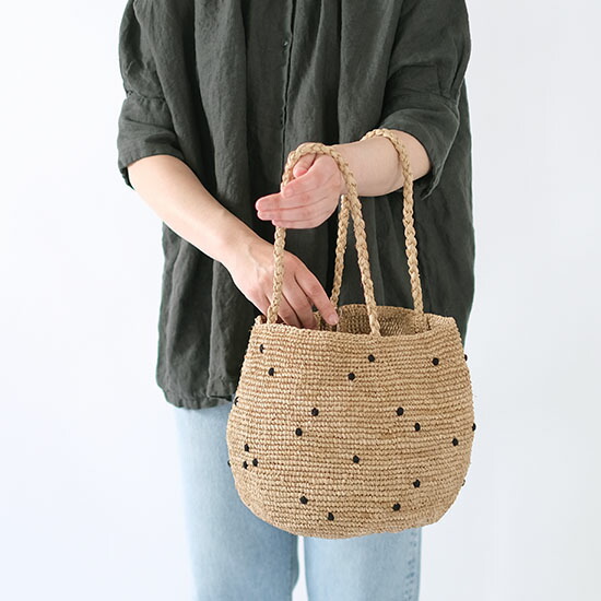 楽天市場】ノロ NORO MADRAGUE PLUMETIS POIS M ドット かごバッグ