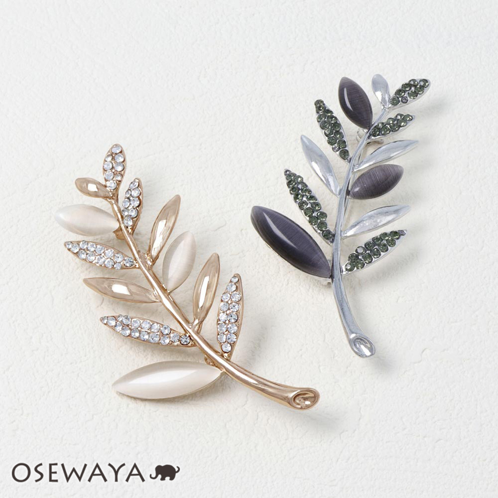 楽天市場】【3/4 限定2時間30％OFF】【送料無料】ブローチ リーフ 合成