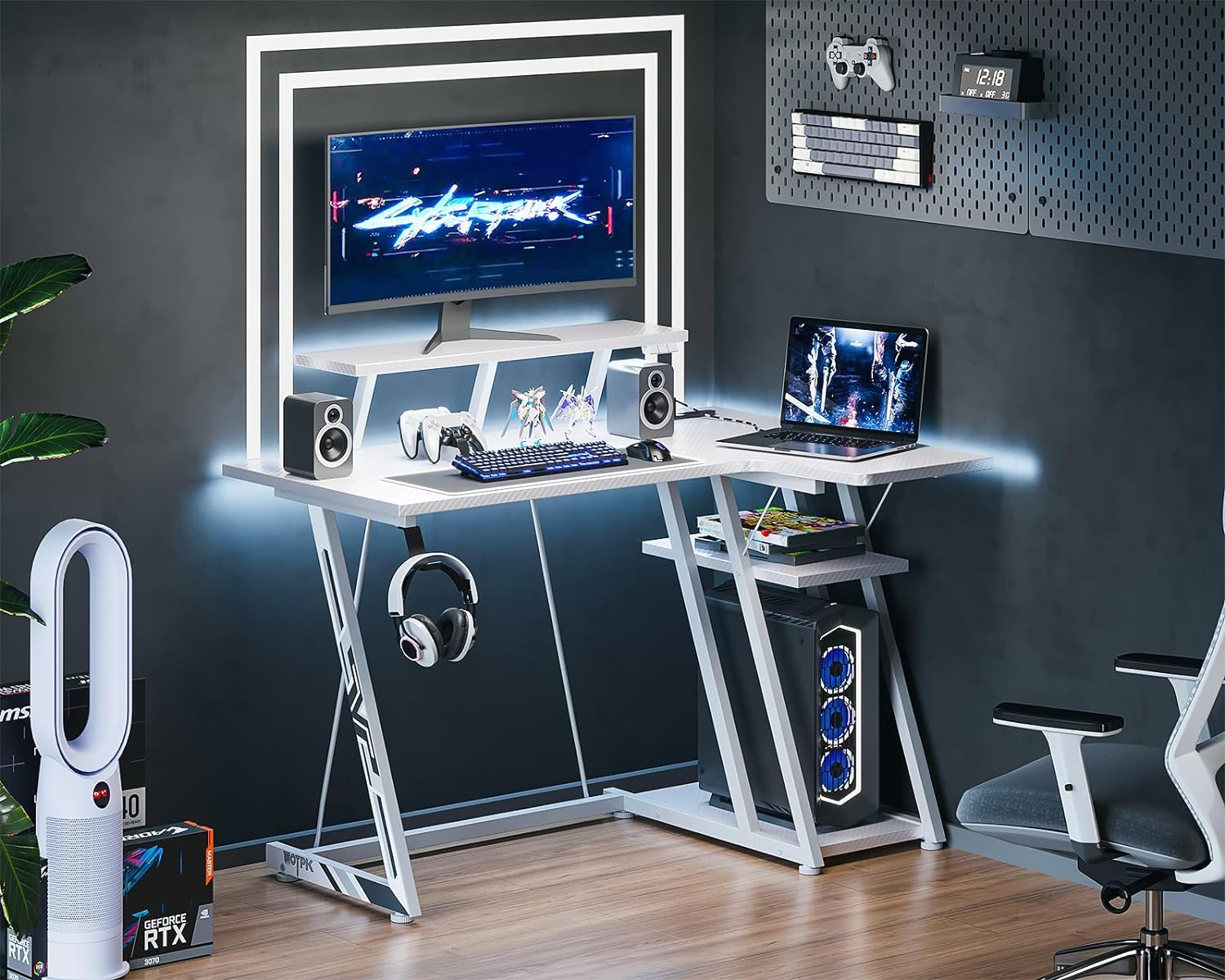 楽天市場】＼10倍ポイントお得／☆送料無料 ゲーミングデスク LED