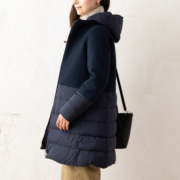 楽天市場】ヘルノ ダウンジャケット コート ネイビー レディース HERNO