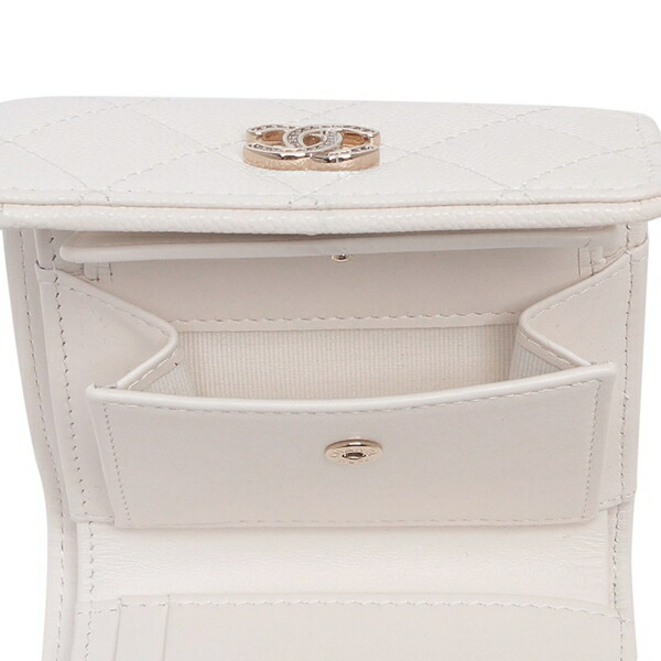 楽天市場】シャネル 三つ折り財布 ココマーク CCマーク ホワイト