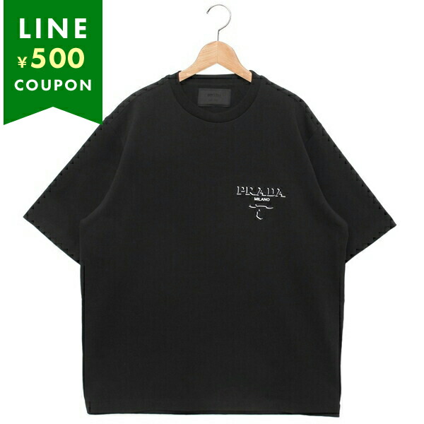 楽天市場】プラダ Tシャツ カットソー ブラック メンズ PRADA UJN896