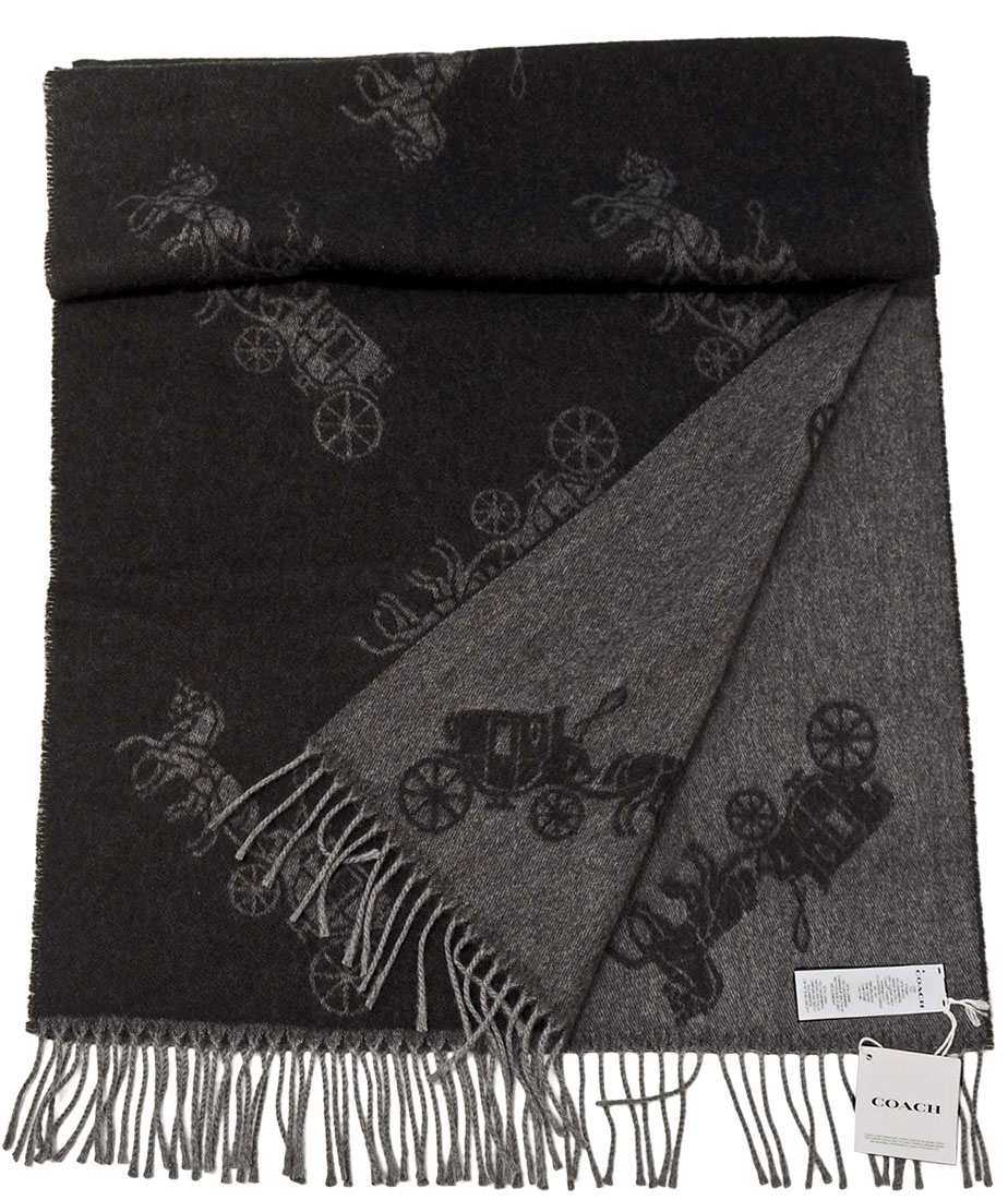 楽天市場】COACH コーチ定番カシミヤ混 馬車柄マフラーイタリア製