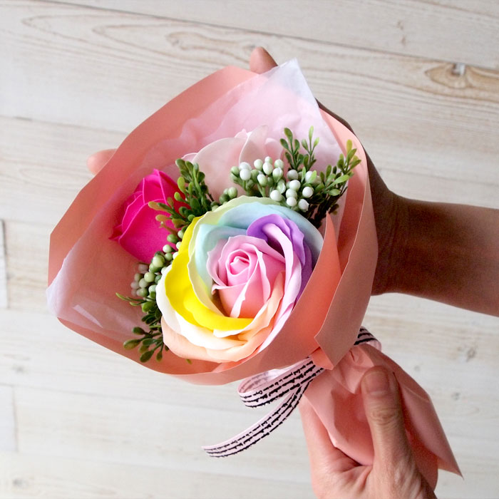 楽天市場】ミニブーケ ソープフラワー ミニブーケ1個 卒業式 卒園式