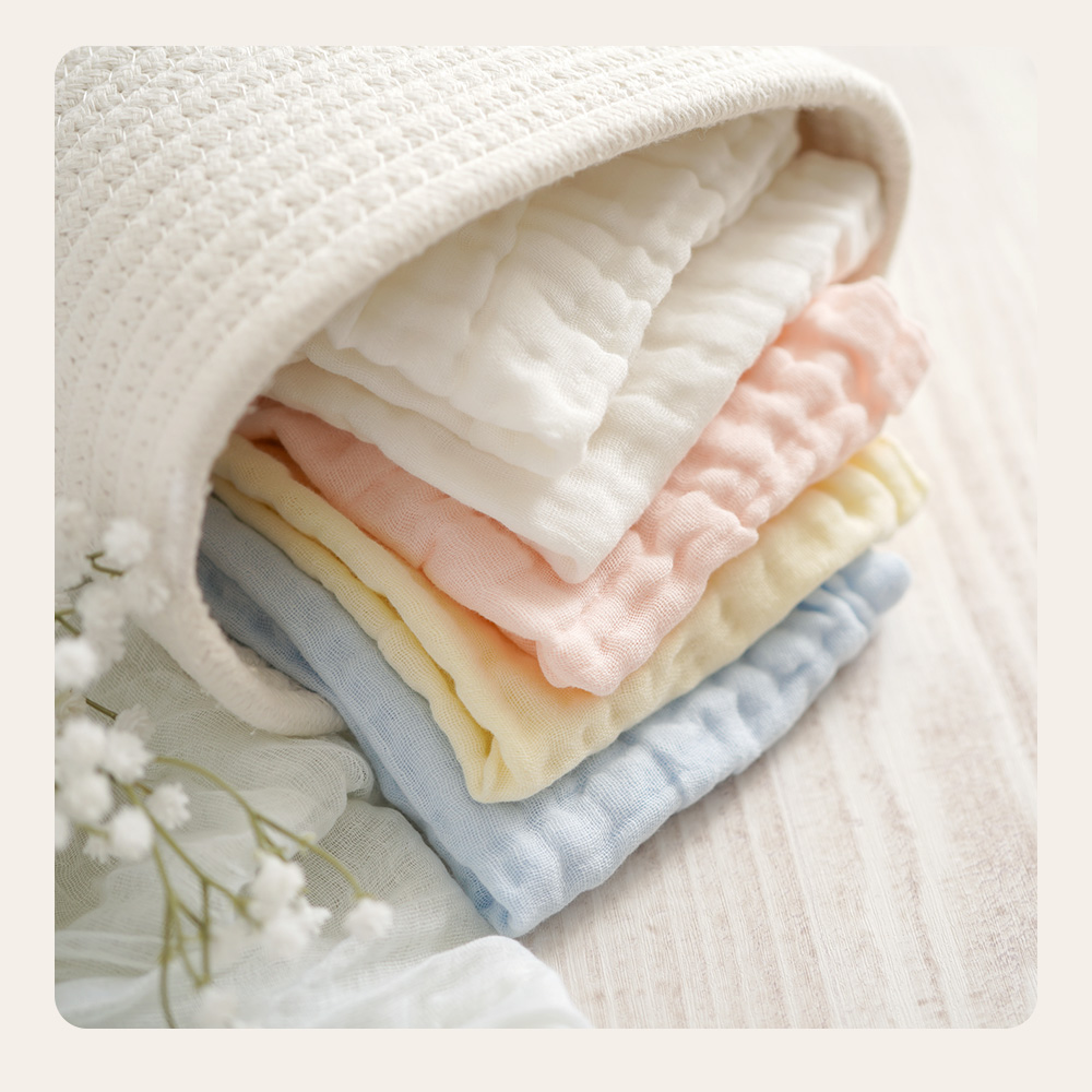 楽天市場】イブル ガーゼ ハンドタオル ハンカチ 5色 5枚 セット 綿100