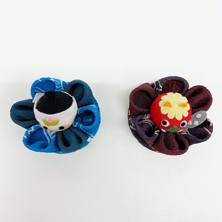 楽天市場】【受注生産品】桃太郎 つまみ細工 2個セット ［桃太郎＆鬼