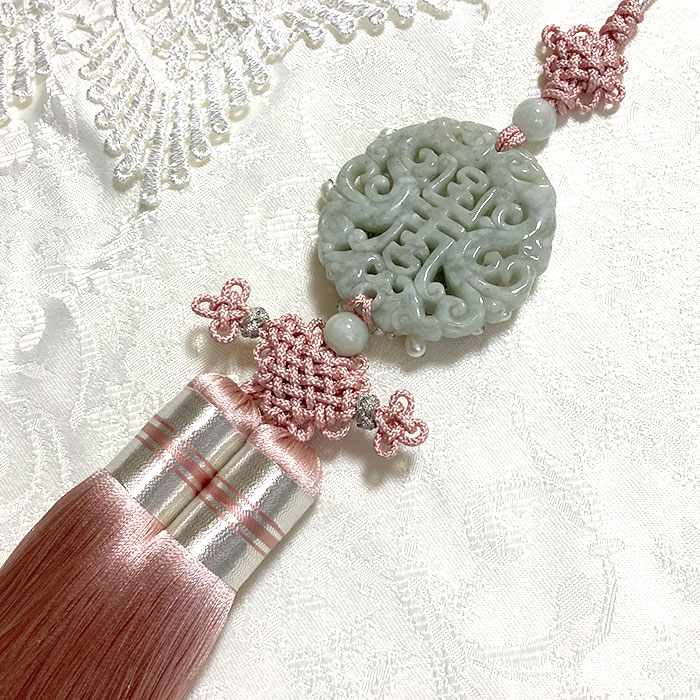 楽天市場】玉(翡翠)と淡水パールと珊瑚の高級ノリゲ ピンク□norige-h