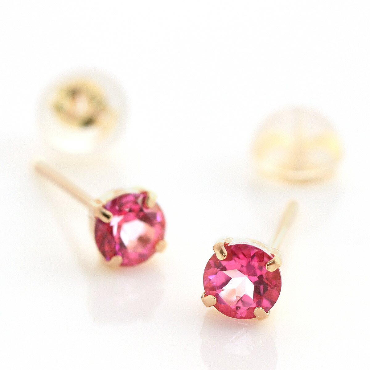 楽天市場】ピンクトパーズ ピアス 18金 18kピンクゴールド（K18PG