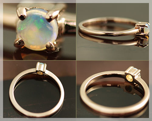 楽天市場】ピンキーリング オパール 10月誕生石 10k ピンクゴールド