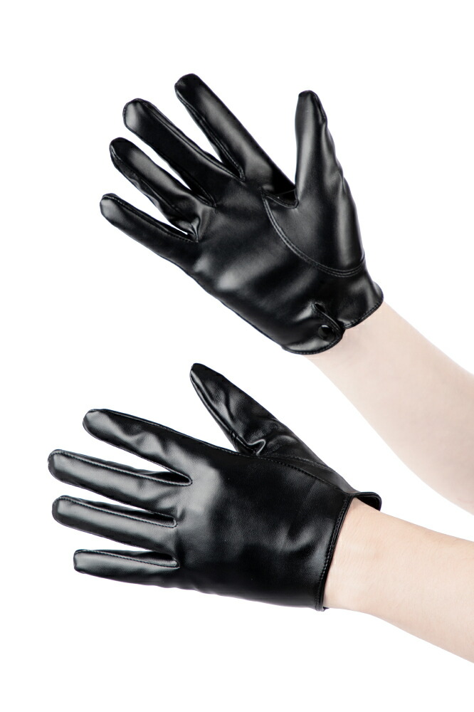 楽天市場】レザーグローブ ショート 黒 ラージ 男女兼用 手袋 コスプレ