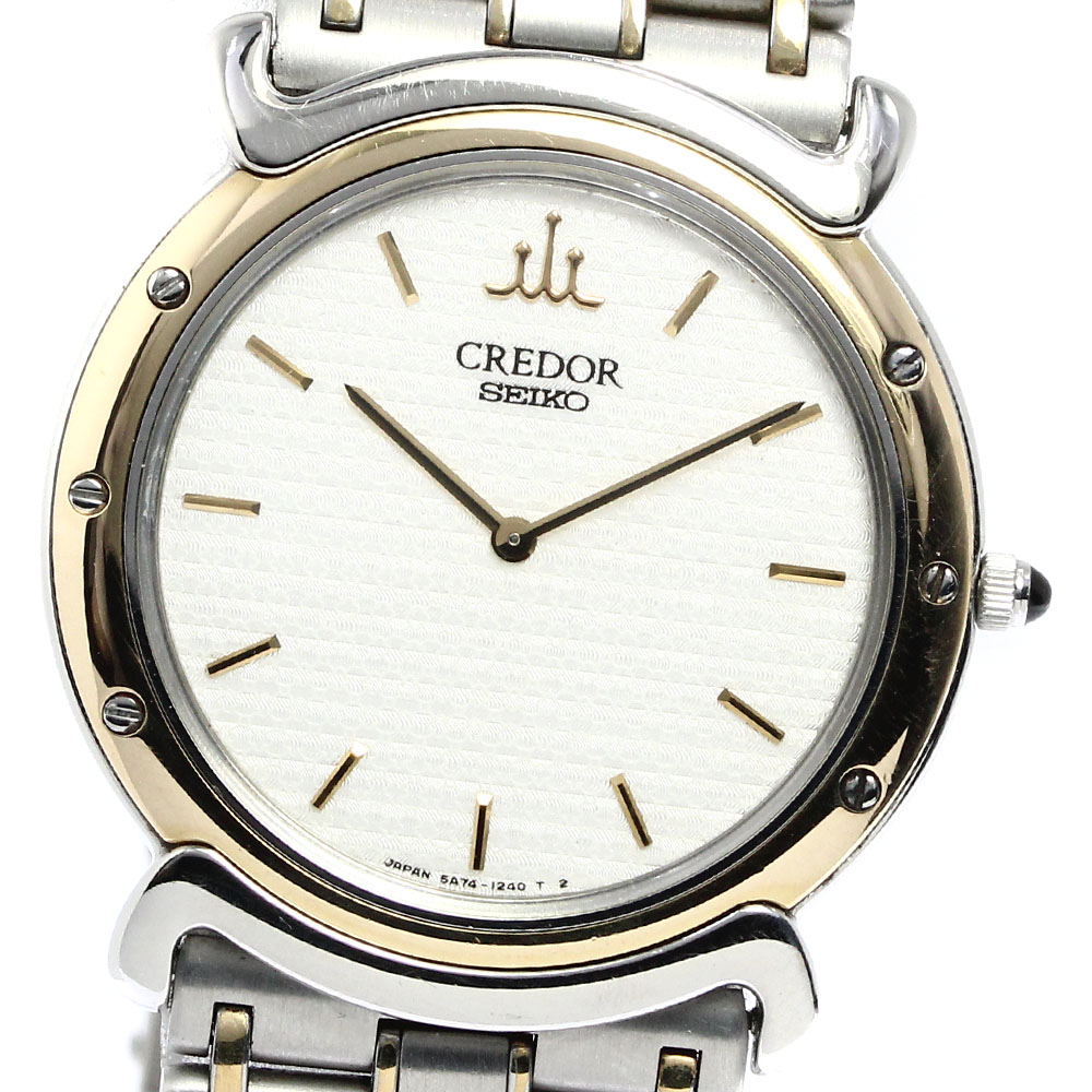 美品 クレドール5A74-3A10 K18YG／シルバーのコンビ メンズ 楽天市場