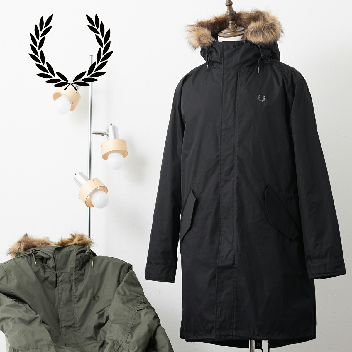 楽天市場】フレッドペリー メンズ モッズコート フィッシュテール