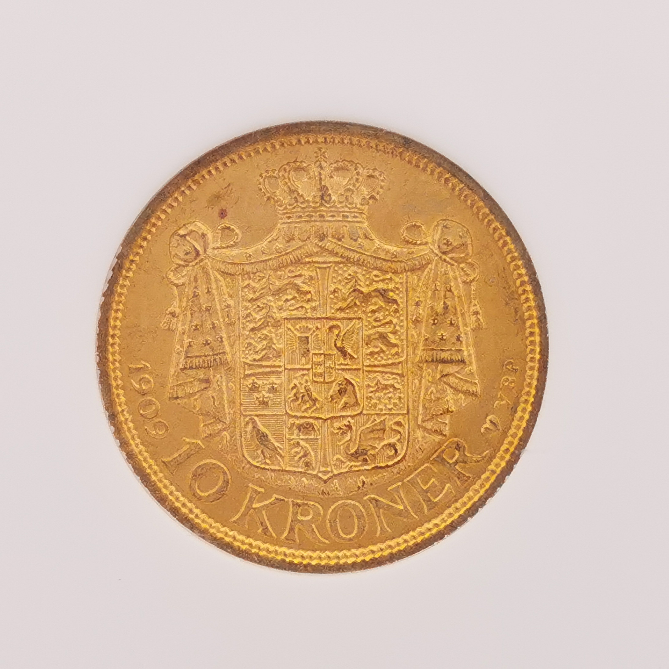 楽天市場】DENMARK デンマーク 10クローネ 金貨 1909 スラブ入り NGC