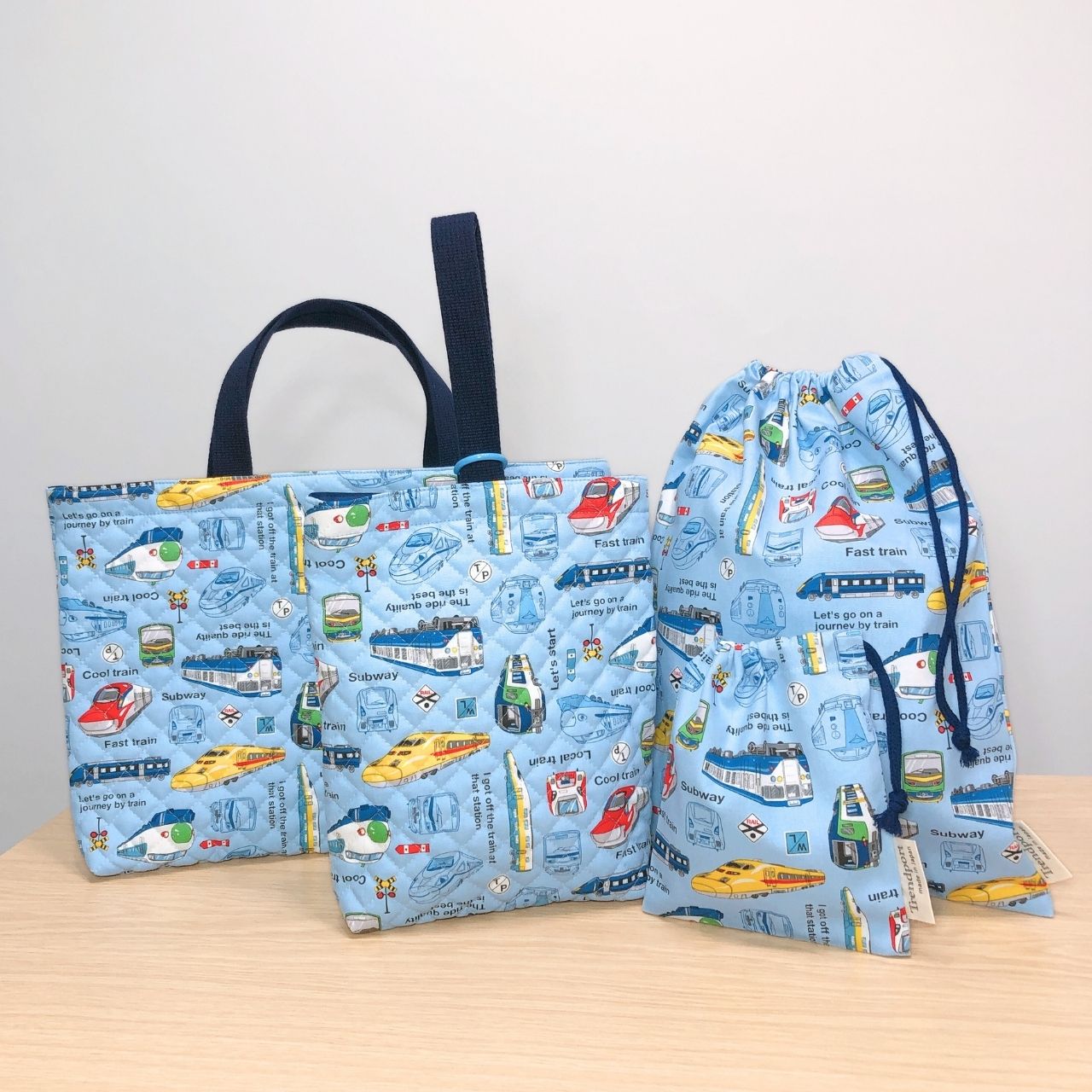 楽天市場】入園 入学 4点セット いろんな 電車 ライトブルー