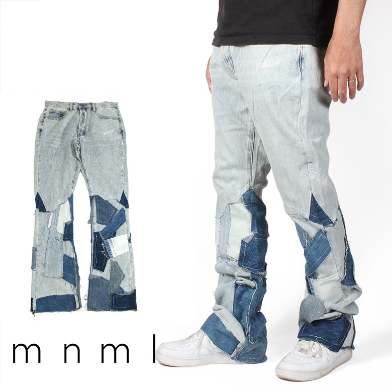 楽天市場】【30%OFF】 mnml ミニマル B424 PATCH FLARE DENIM デニム