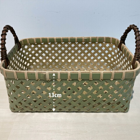 楽天市場】四ツ目持ち手つきかご 竹製 日本製 持てる 両手 四角