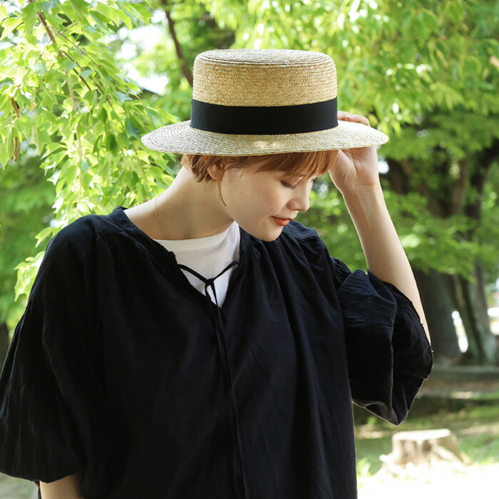 楽天市場】岡本帽子(おかもとぼうし) 麦わら カンカン帽 リボン付き