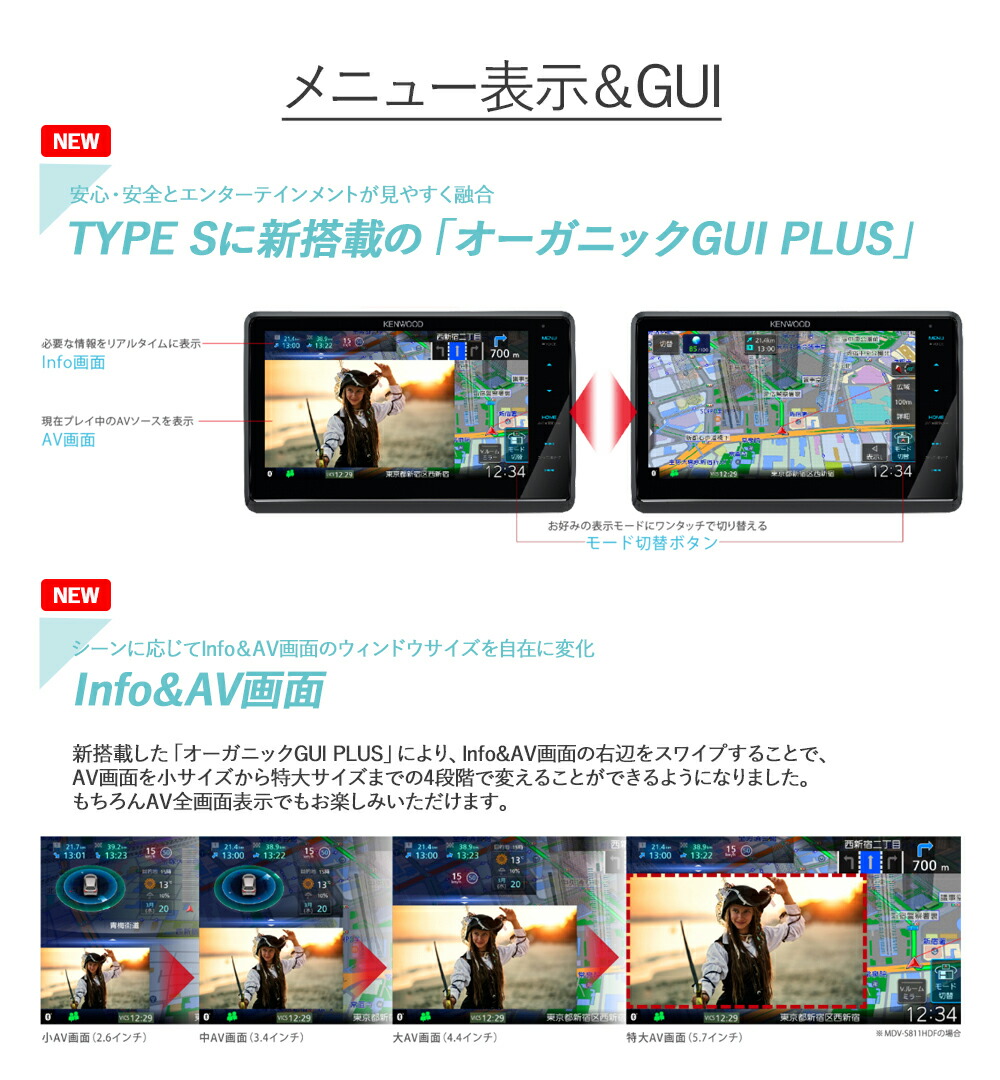 楽天市場】ケンウッド 彩速ナビ type S MDV-S711HD 7インチ 180mm 2DIN