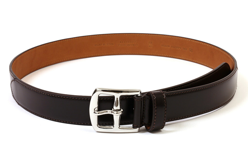 【極艶美品】K.T. Lewiston ラコタハウス正規品 高級コードバンベルト k.t.Lewiston Model: KTB-039 Style: Layered Cordovan Belt Material