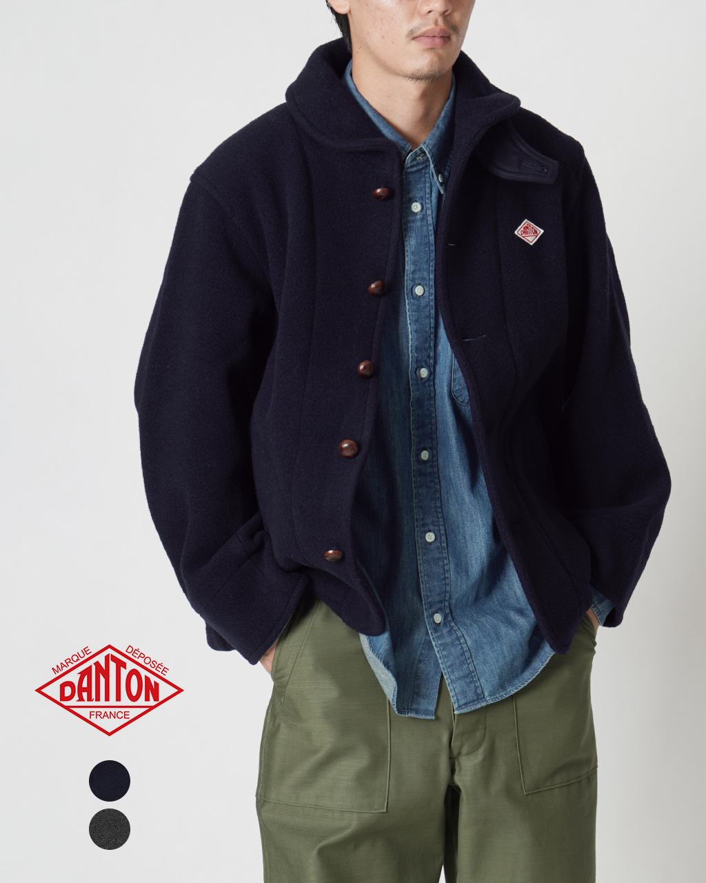 楽天市場】ダントン DANTON ライトパイル ウールモッサ ラウンドカラー