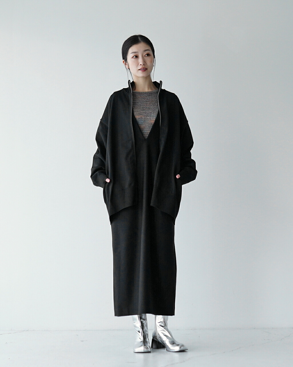 楽天市場】ミズイロインド mizuiro ind ジップ ワイド ニット zip wide