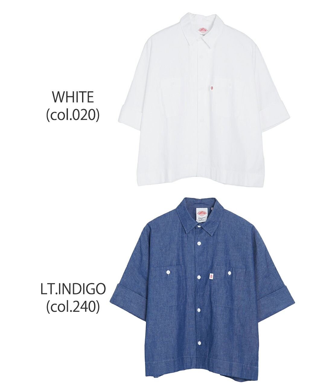 楽天市場】ダントン DANTON ワークシャツ レディース WORK SHIRT 半袖