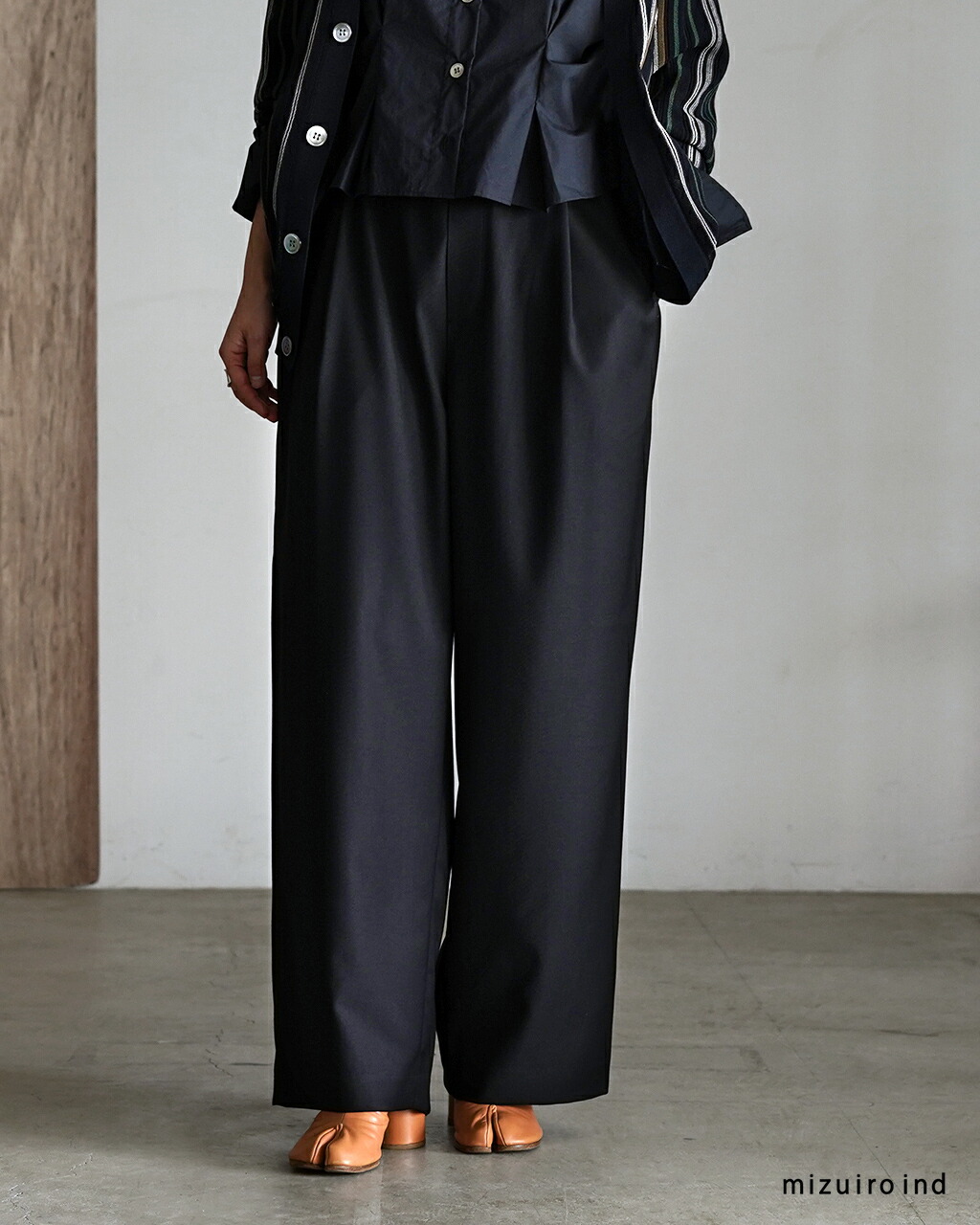 楽天市場】ミズイロインド mizuiro ind ツータックスラックス パンツ