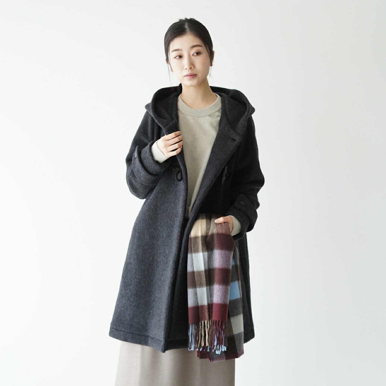 楽天市場】ミズイロインド mizuiro ind Aライン ダッフルコート A line