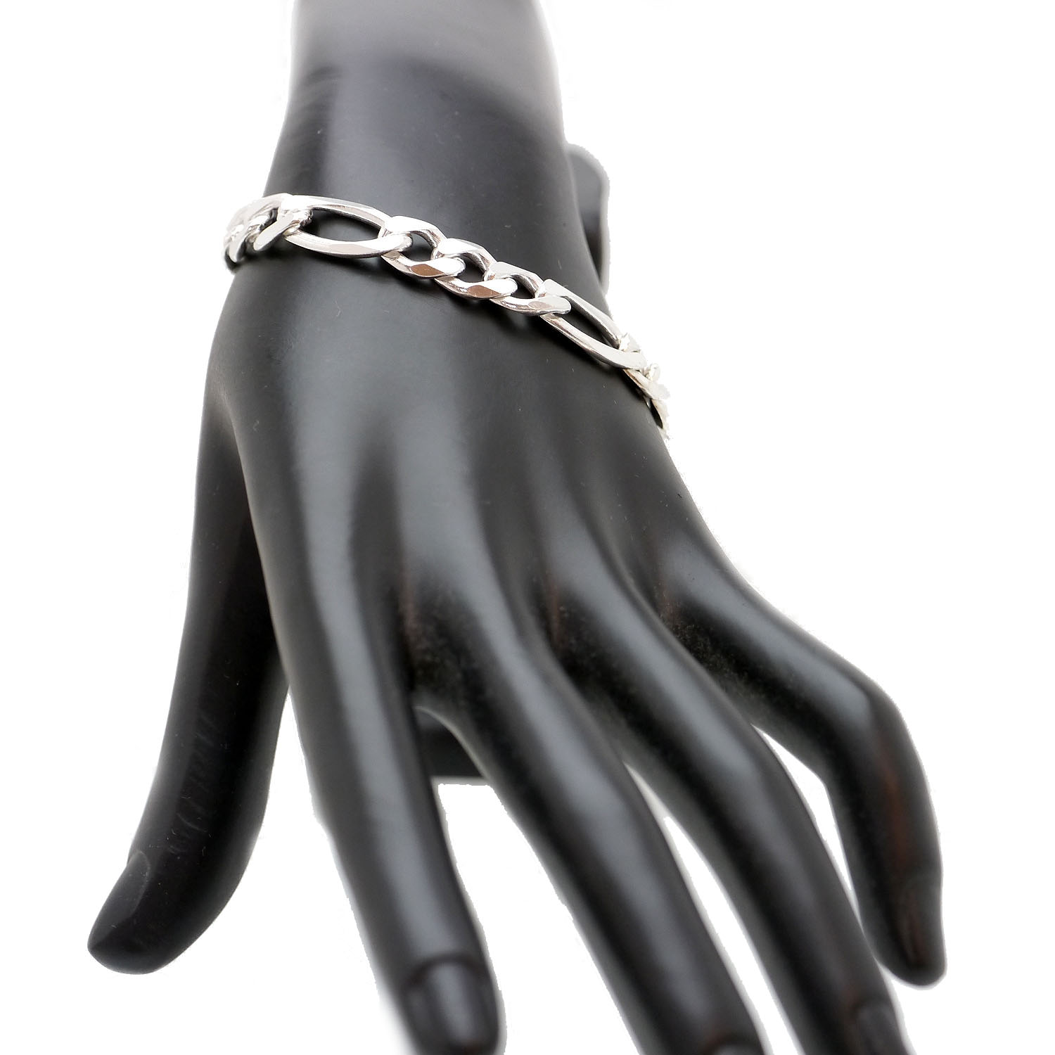 楽天市場】イタリア製 シルバー925 フィガロ チェーン ブレスレット