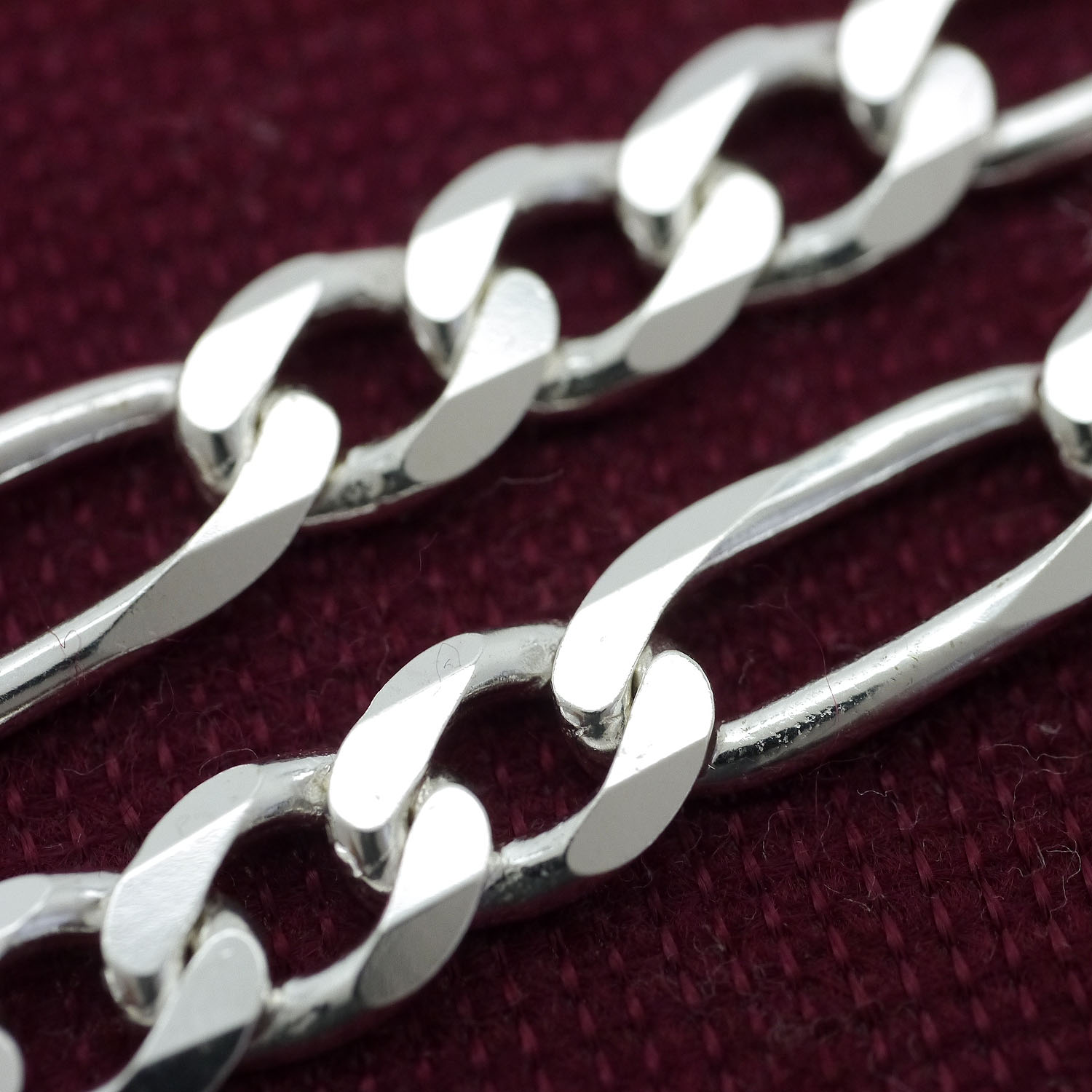 楽天市場】イタリア製 シルバー925 フィガロ チェーン ブレスレット