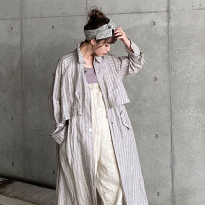 楽天市場】☆50％OFF!!3/4〜【リンネルストライプ コート】トレンチ